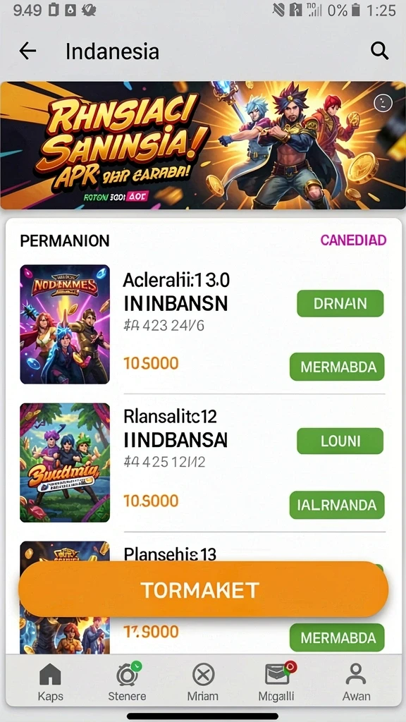 goto77 - Tangkapan layar menunjukkan antarmuka permainan yang ceria.